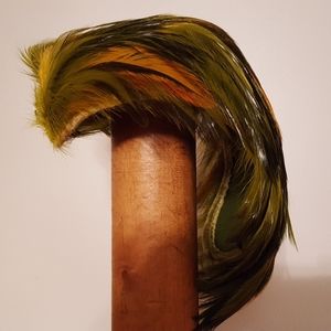 Accessories - Green and yellow feather fascinator Accessories - Green and yellow feather fascinator